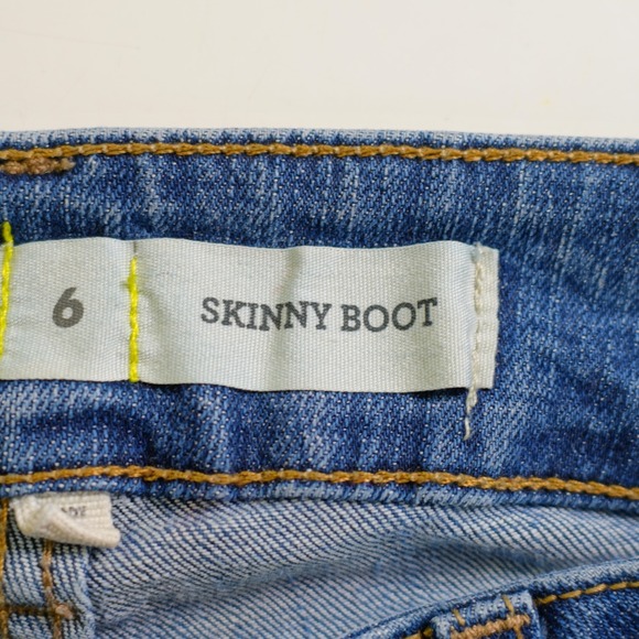 Charlotte Russe Skinny Boot Denim Jeans -6  29 / 33- Low Rise Whiskering - Picture 7 of 9